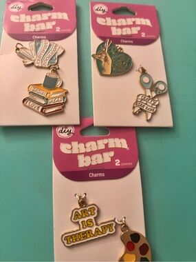 Charm Bar Enamel Art & Craft Charms - set of 3
